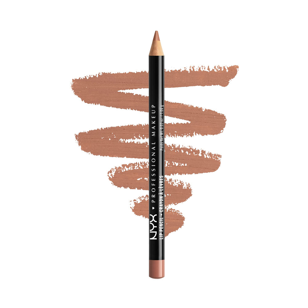 NYX Slim Lip Pencil natural—close-up of precise lip outline for defined shaping