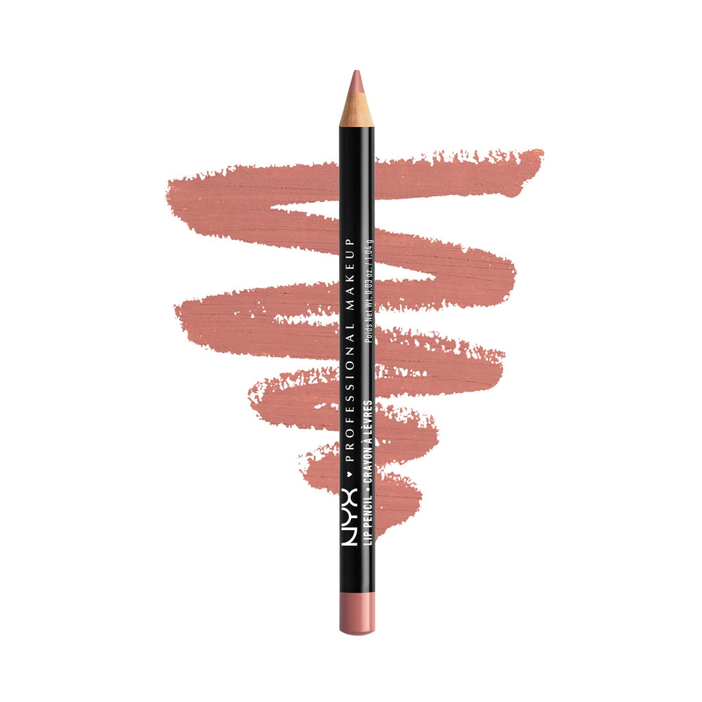 NYX Slim Lip Pencil Nude Pink application delivers precise lip definition
