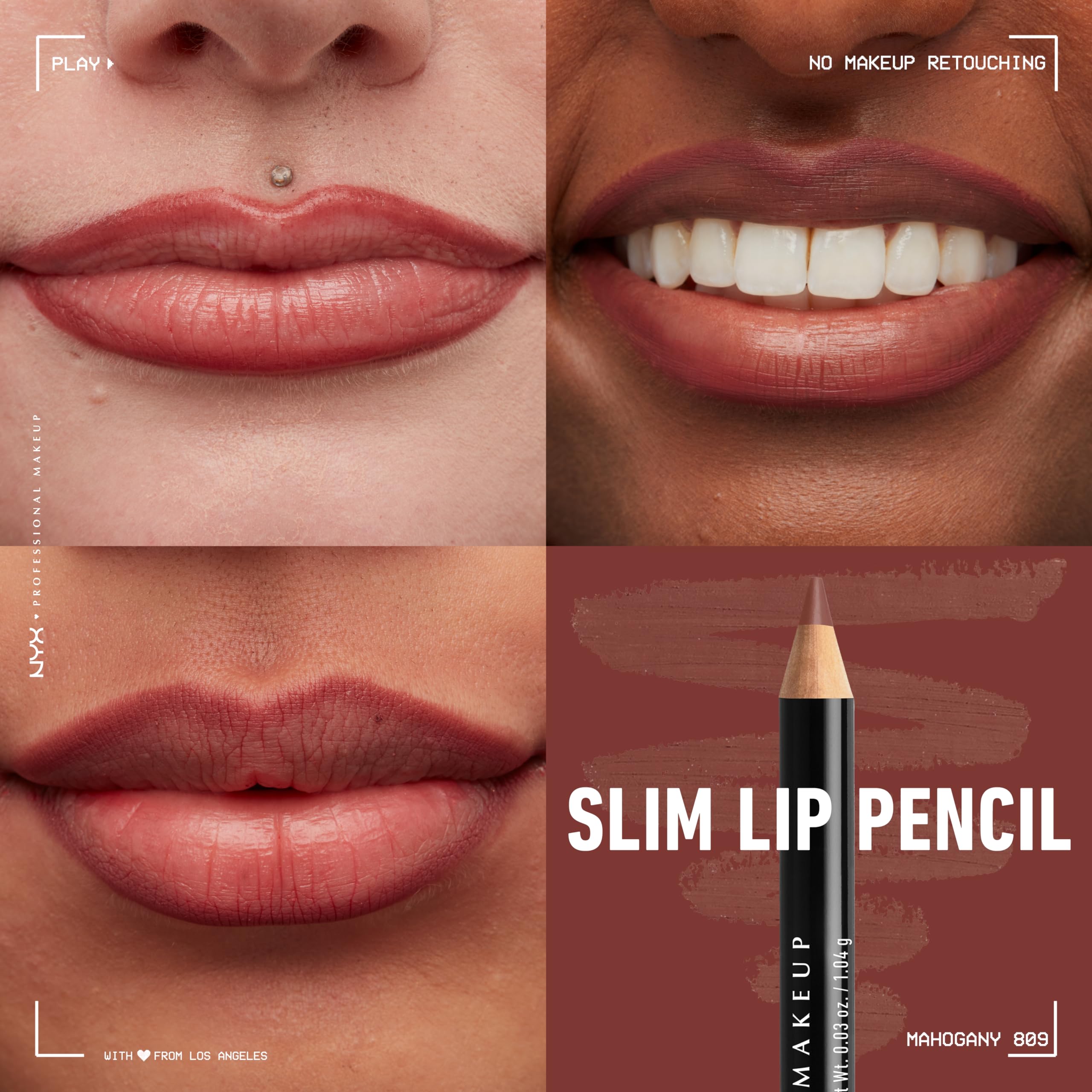 Sharp tip illustrates precise lip lining and shaping with ease