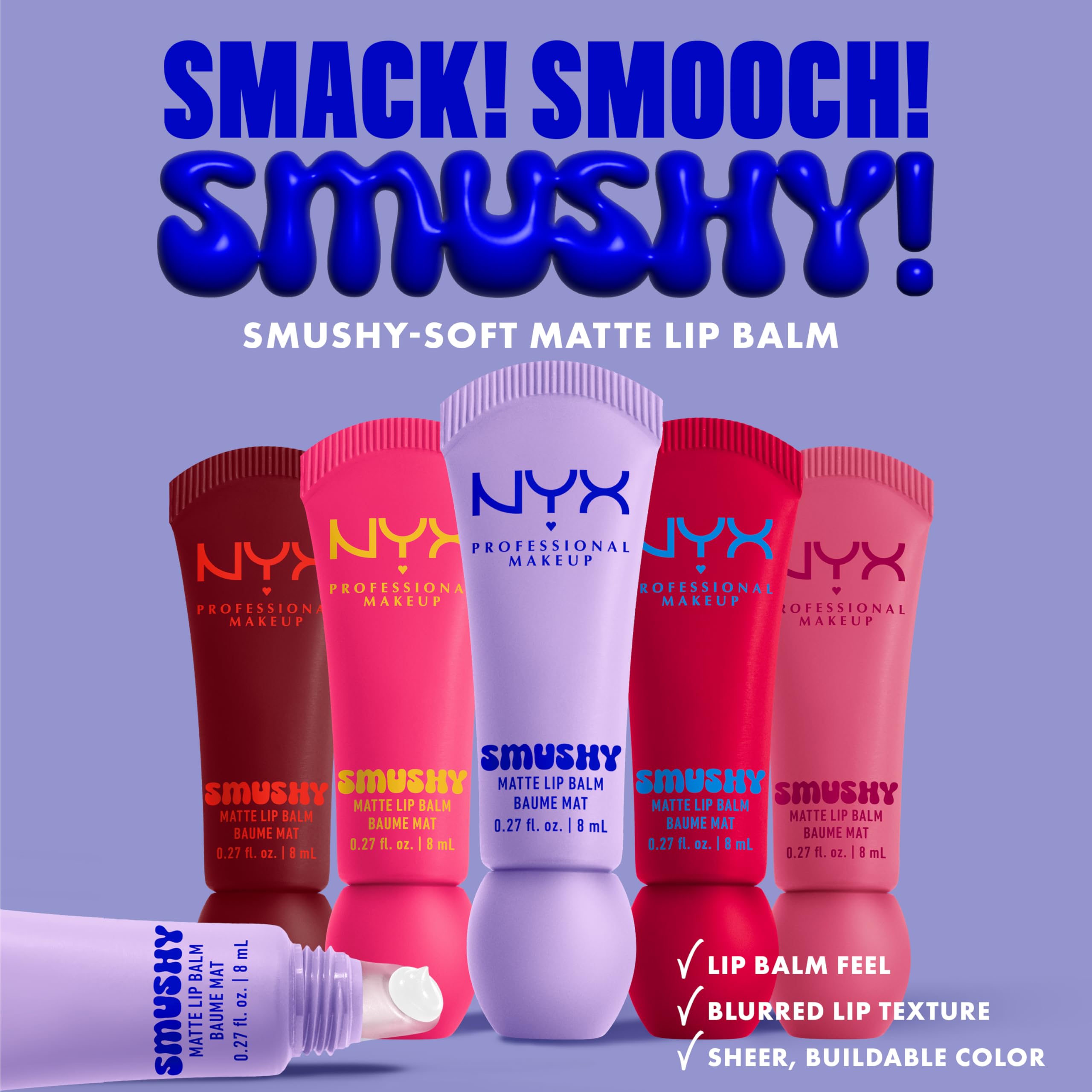NYX Smushy Matte Lip Balm cuidado diario de labios: color ligero y duradero.