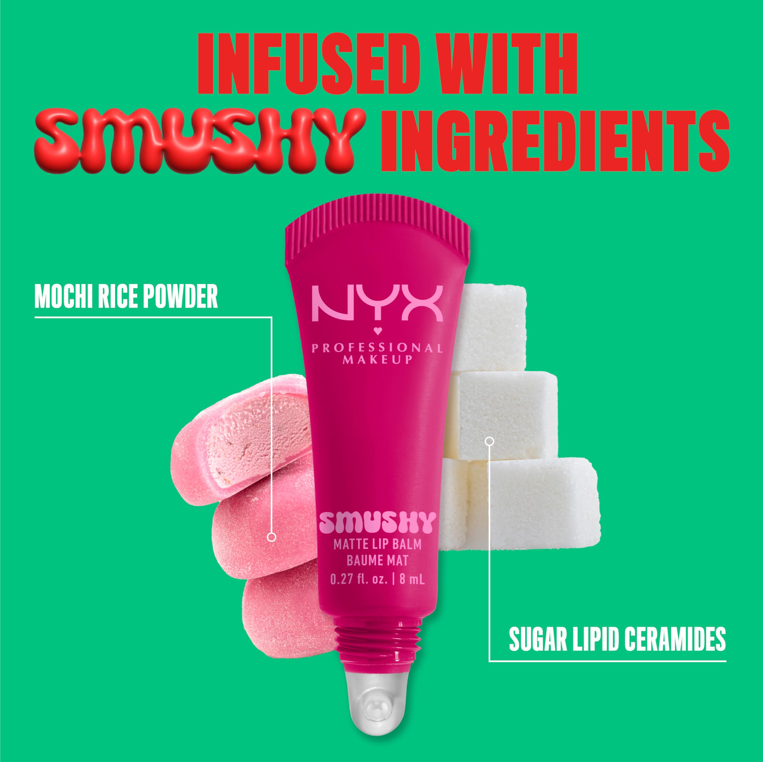 Cobertura construible con Smushy Matte Lip Balm para intensificar el color sin esfuerzo.