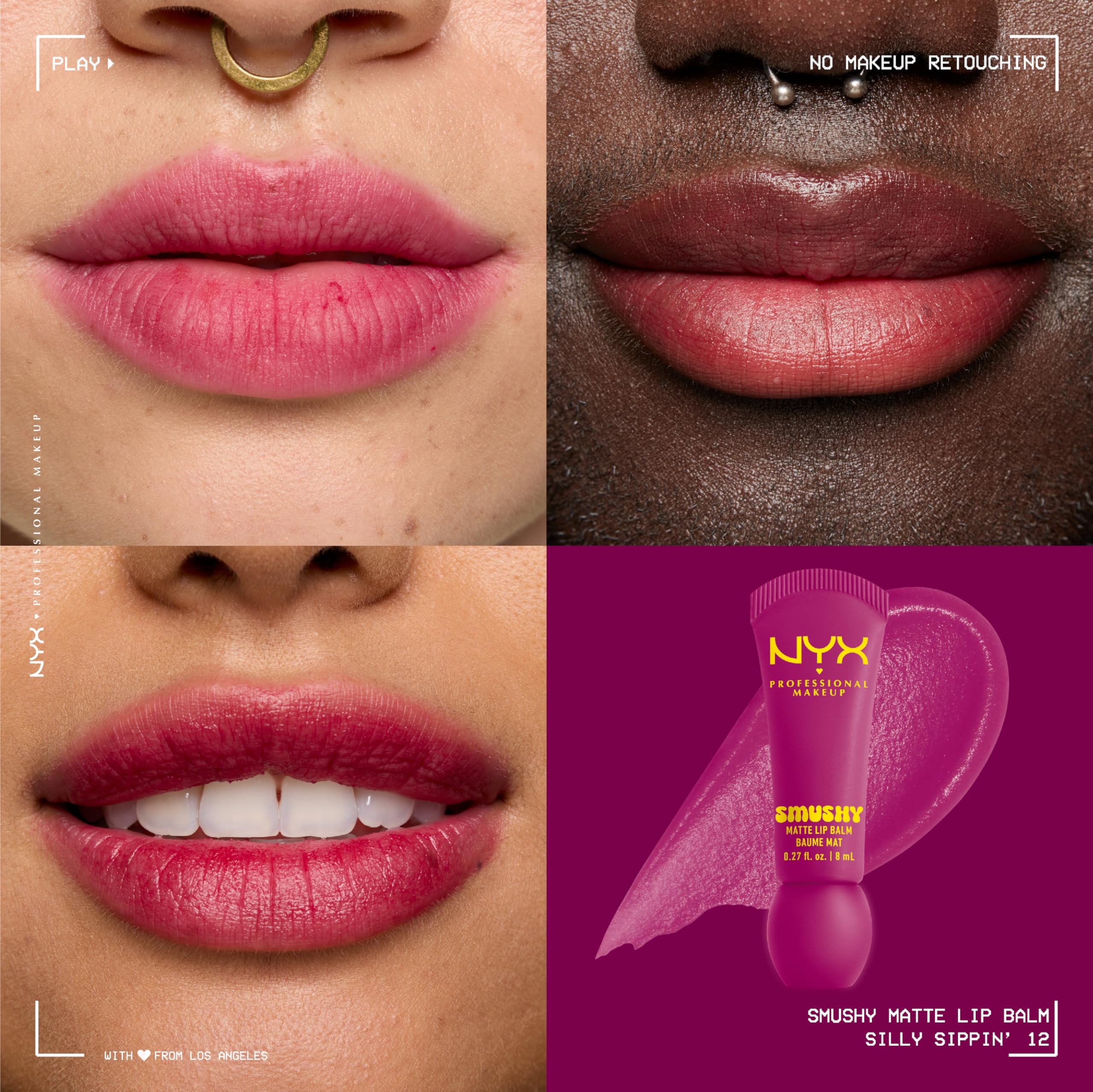 Textura cremosa de NYX Smushy Matte Lip Balm para aplicar suavemente
