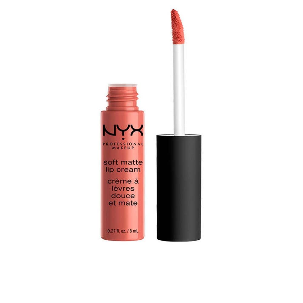 NYX Soft Matte Lip Cream Cannes application for a creamy, long-lasting muted mauve lip