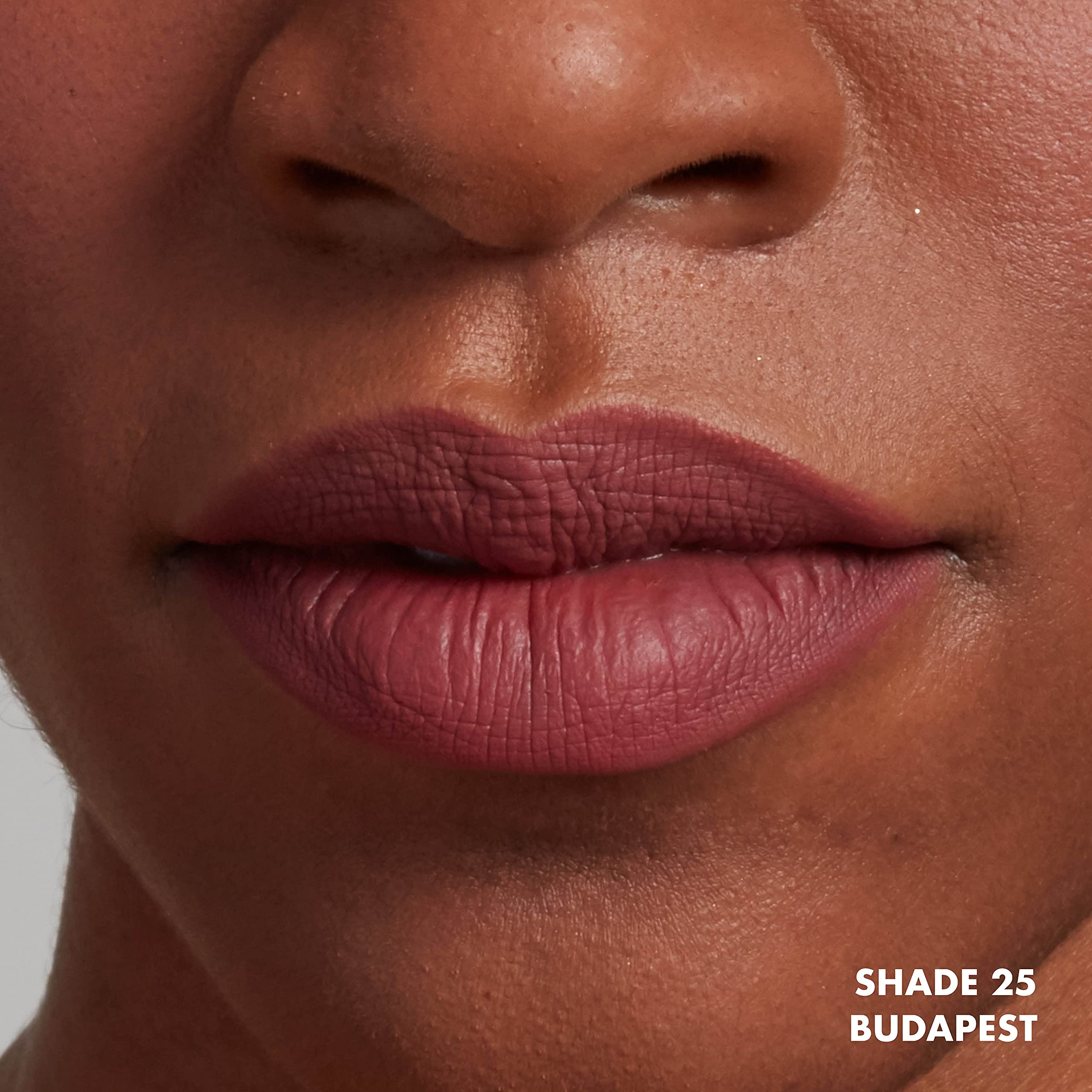 NYX Soft Matte Lip Cream close-up reveals velvety matte finish on lips.