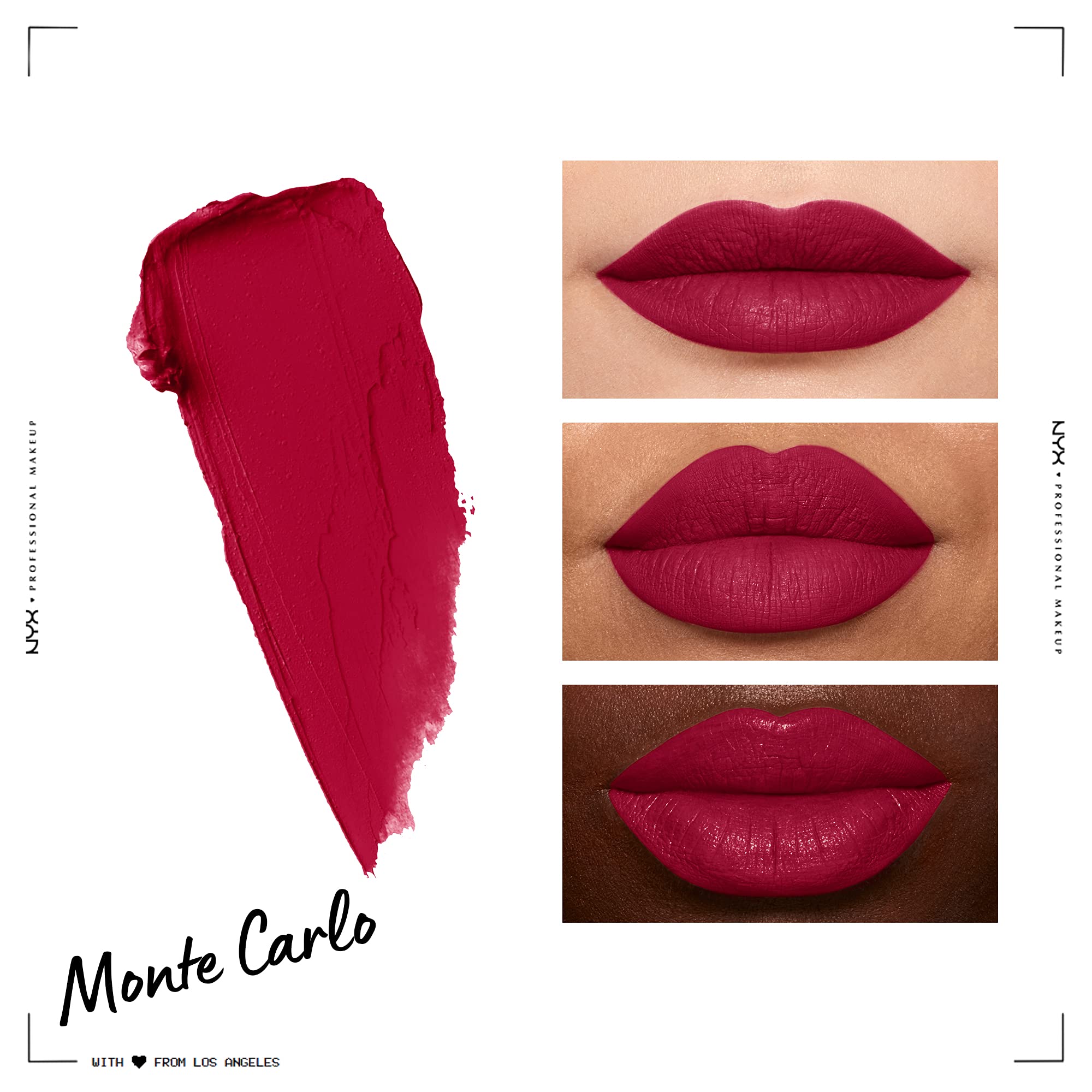 NYX Soft Matte Lip Cream Monte Carlo wear test shows lasting color.
