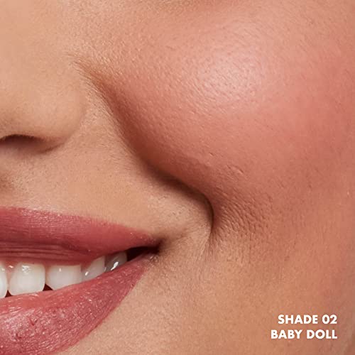 Finger blending with NYX Sweet Cheeks for seamless blend