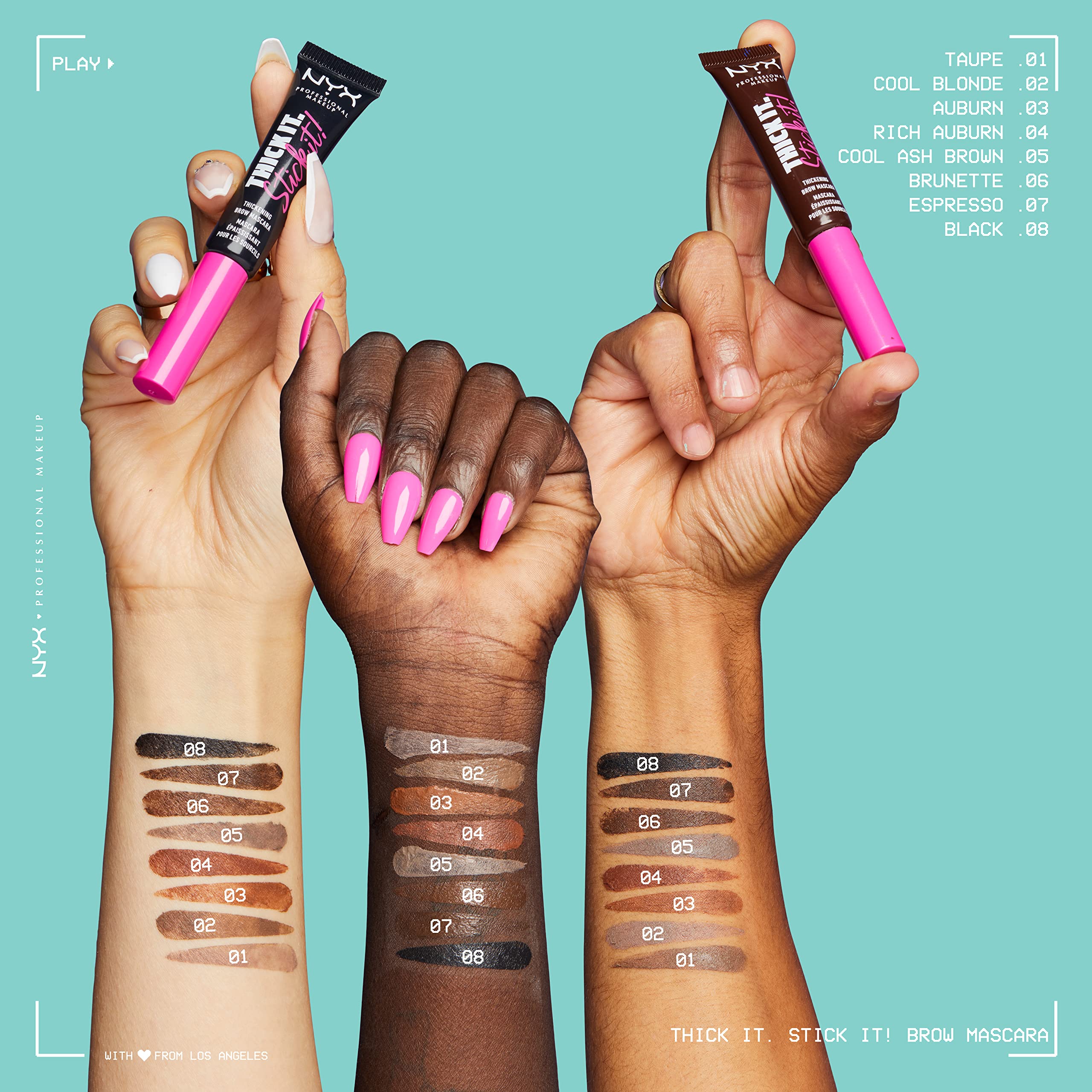 NYX Thick It Stick It gel para cejas Brunette: fórmula vegana y libre de crueldad