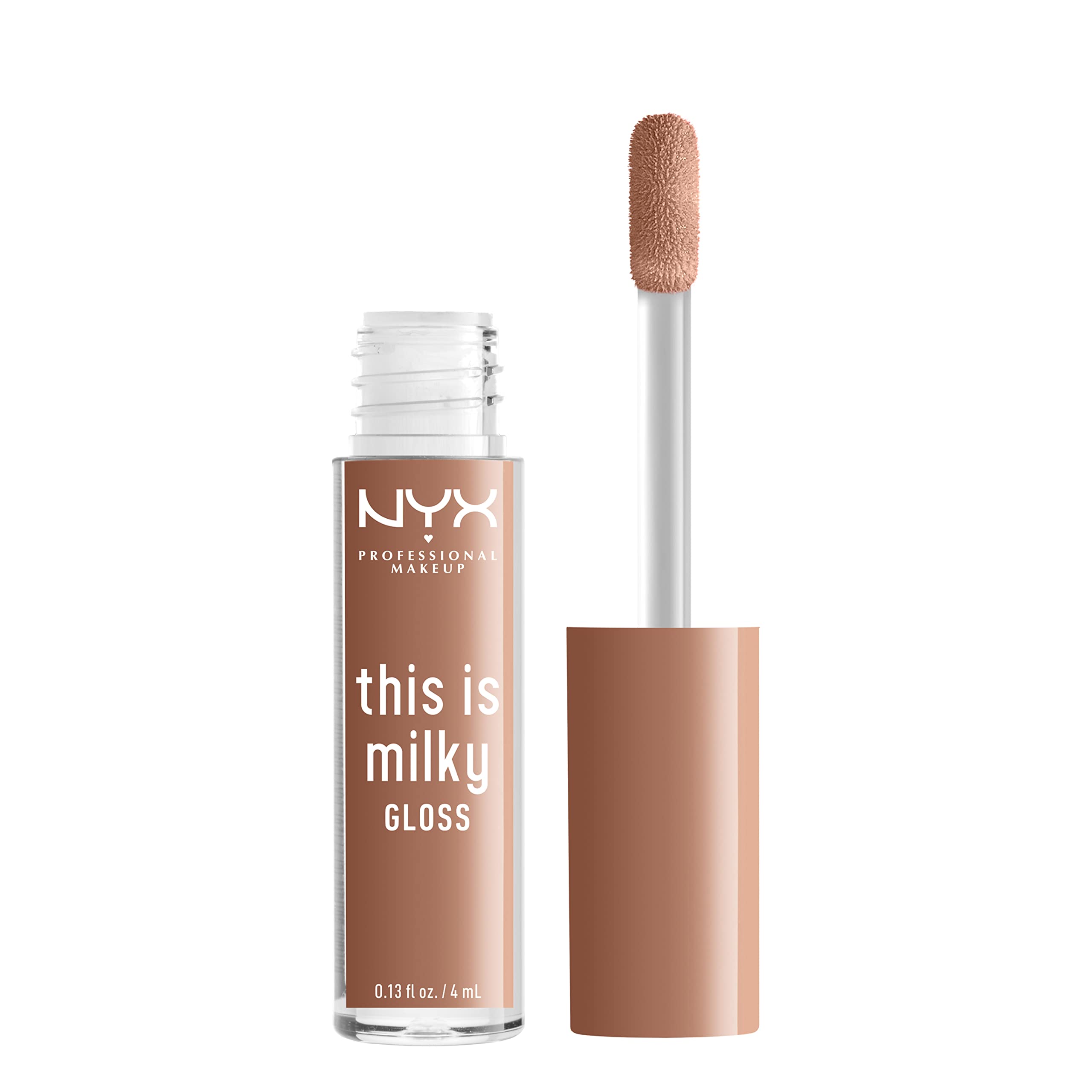 NYX This Is Milky Gloss scent note of vanilla milkshake adds a soft aroma.