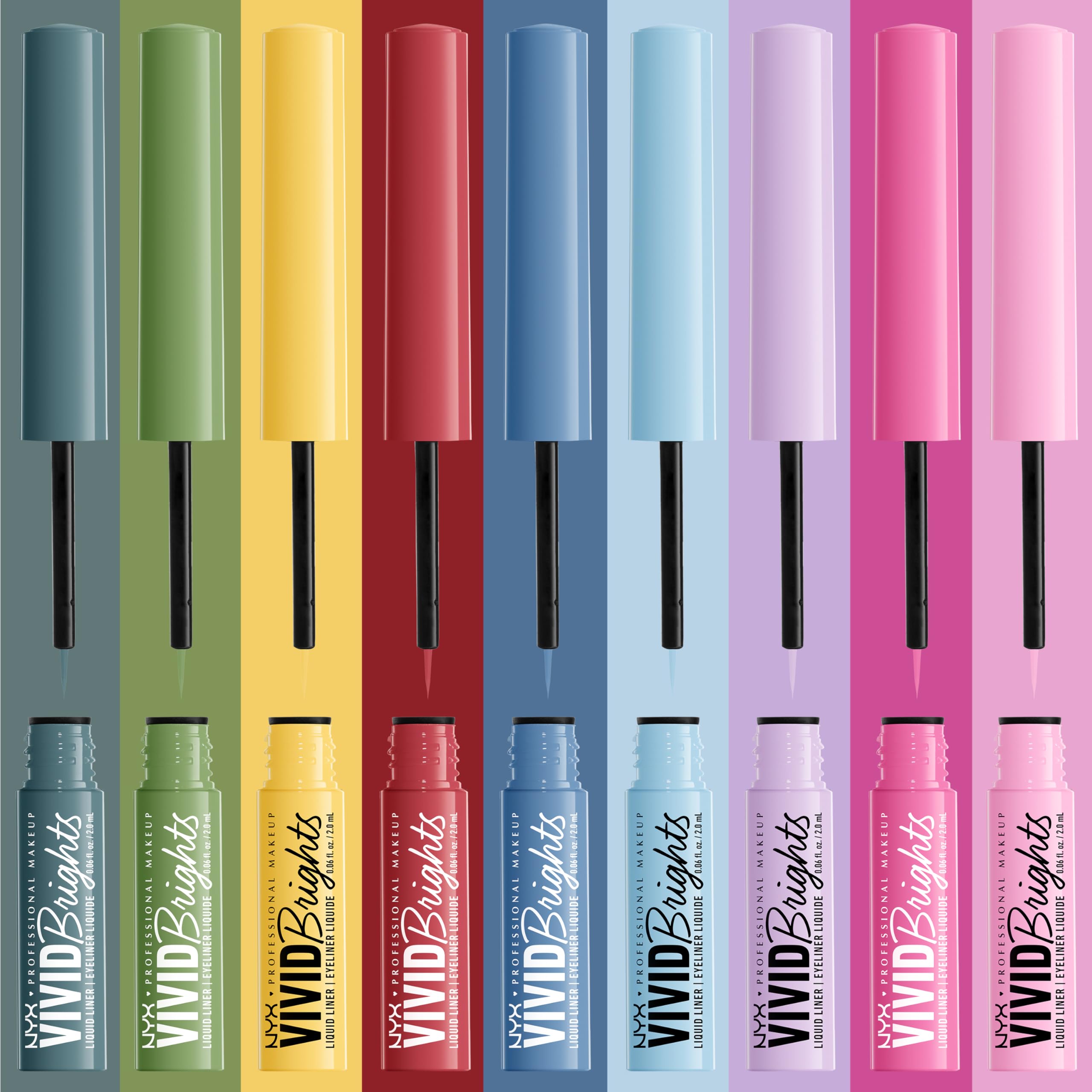 Punta fina de NYX Vivid Brights para control total del grosor.