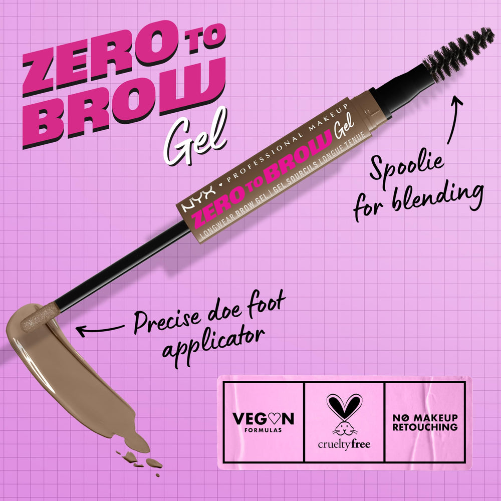 NYX PROFESSIONAL MAKEUP Zero to Brow, cepillo para mezclar cejas y suavizar bordes.