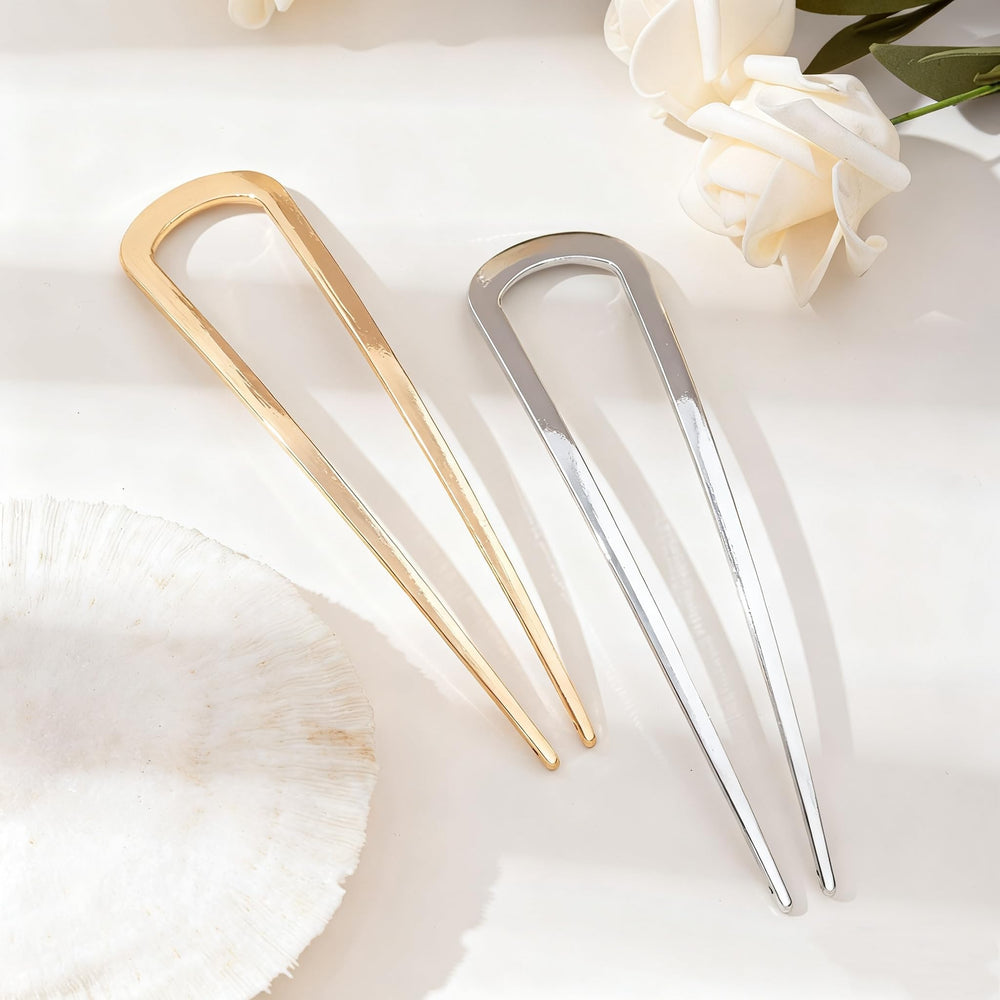 Alfiler francés de peinado plateado NZOZKOEX para looks pulidos y seguros.