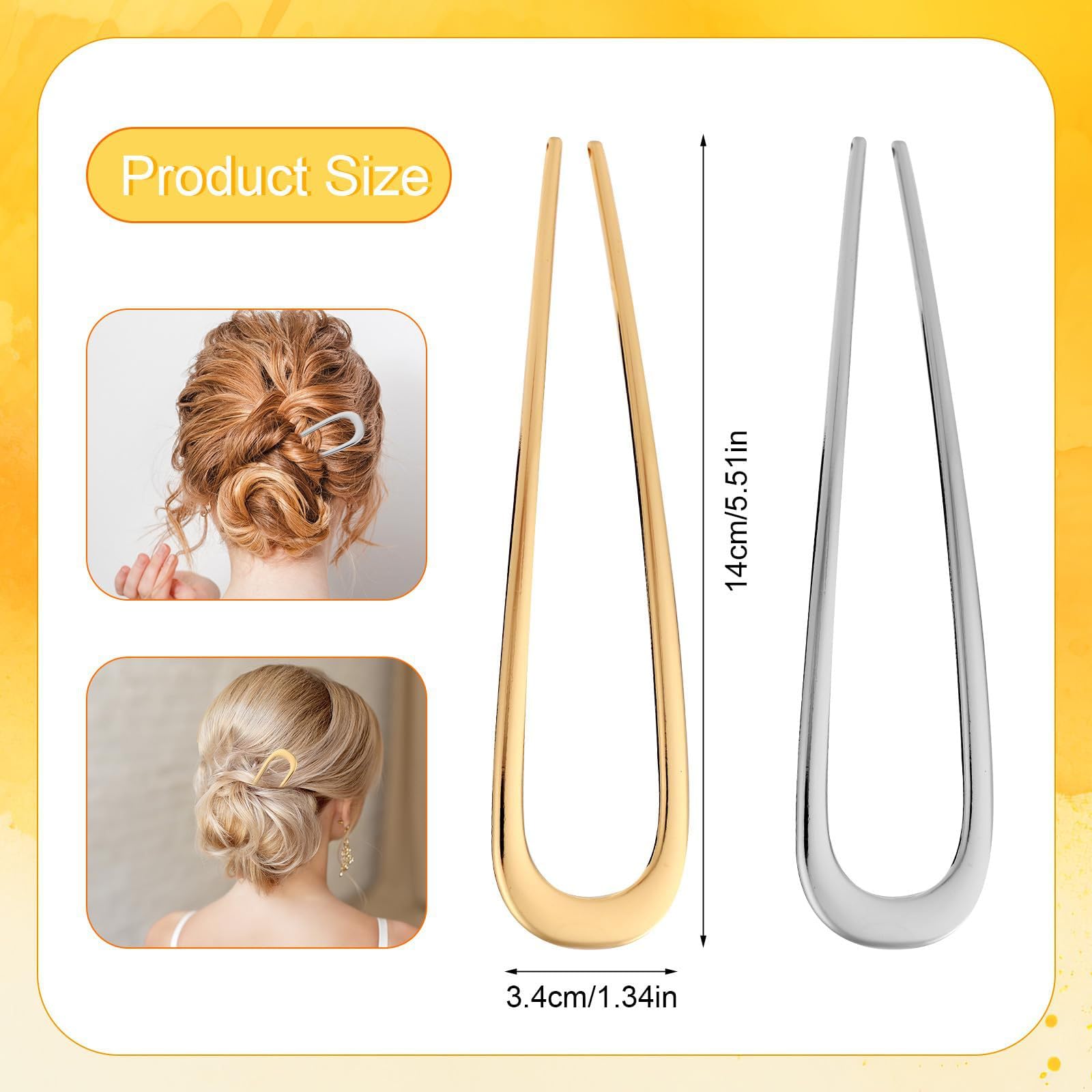 Alfiler U para moño NZOZKOEX, ideal para recogidos rápidos y duraderos.
