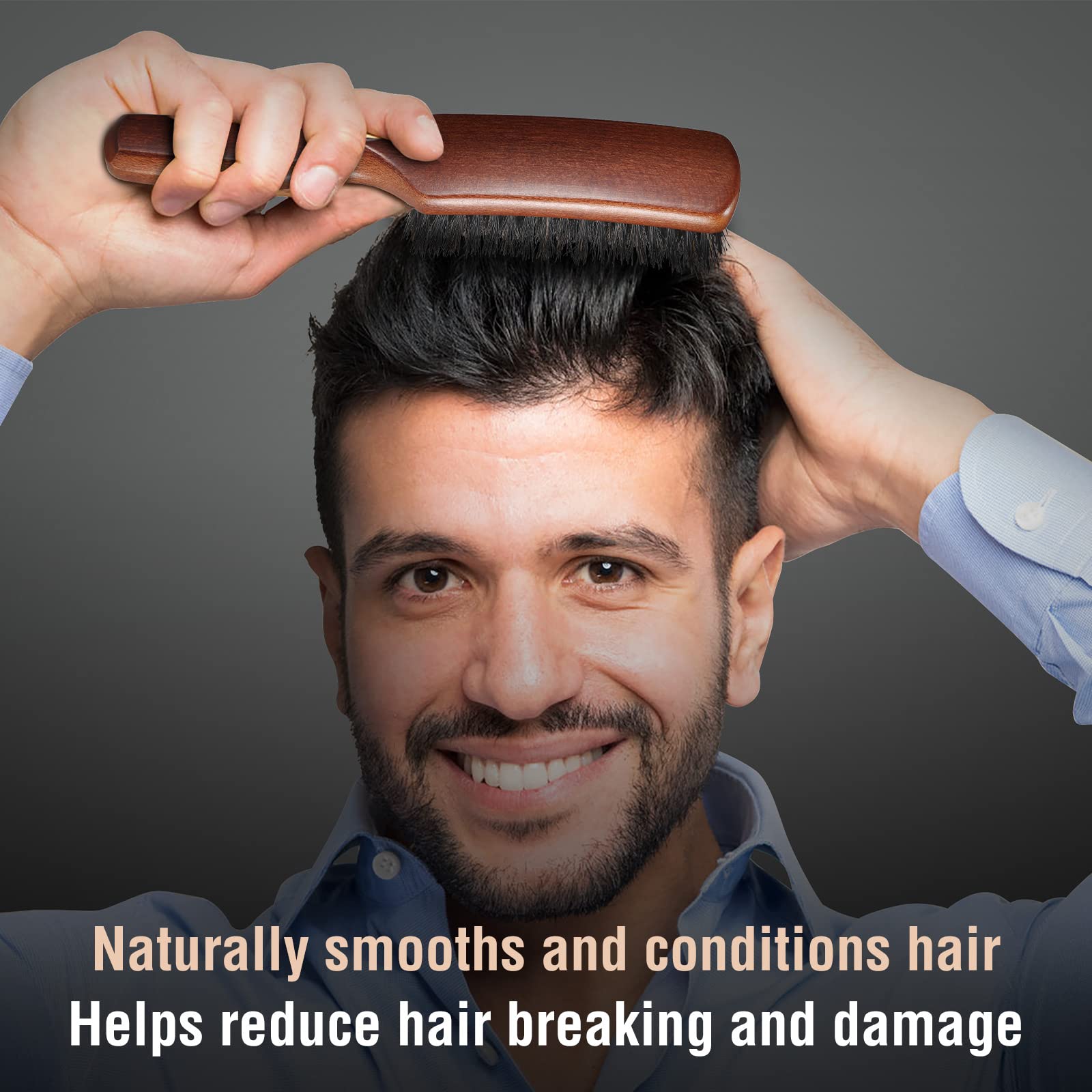O BRUSHZOO beard brush thick beard softening and shaping.