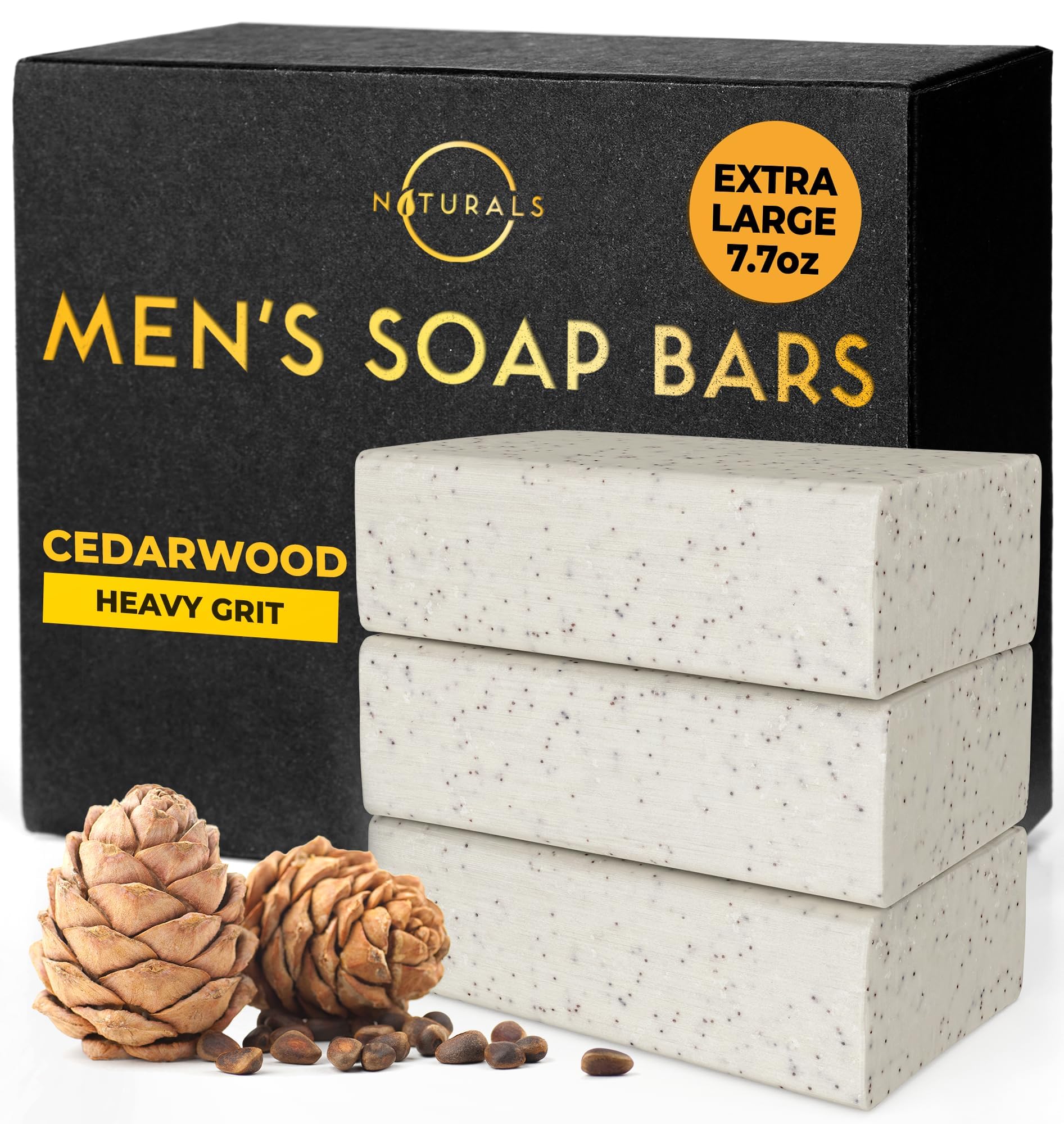 O NATURALS barra exfoliante cedro para cara, aroma vigorizante y piel suave