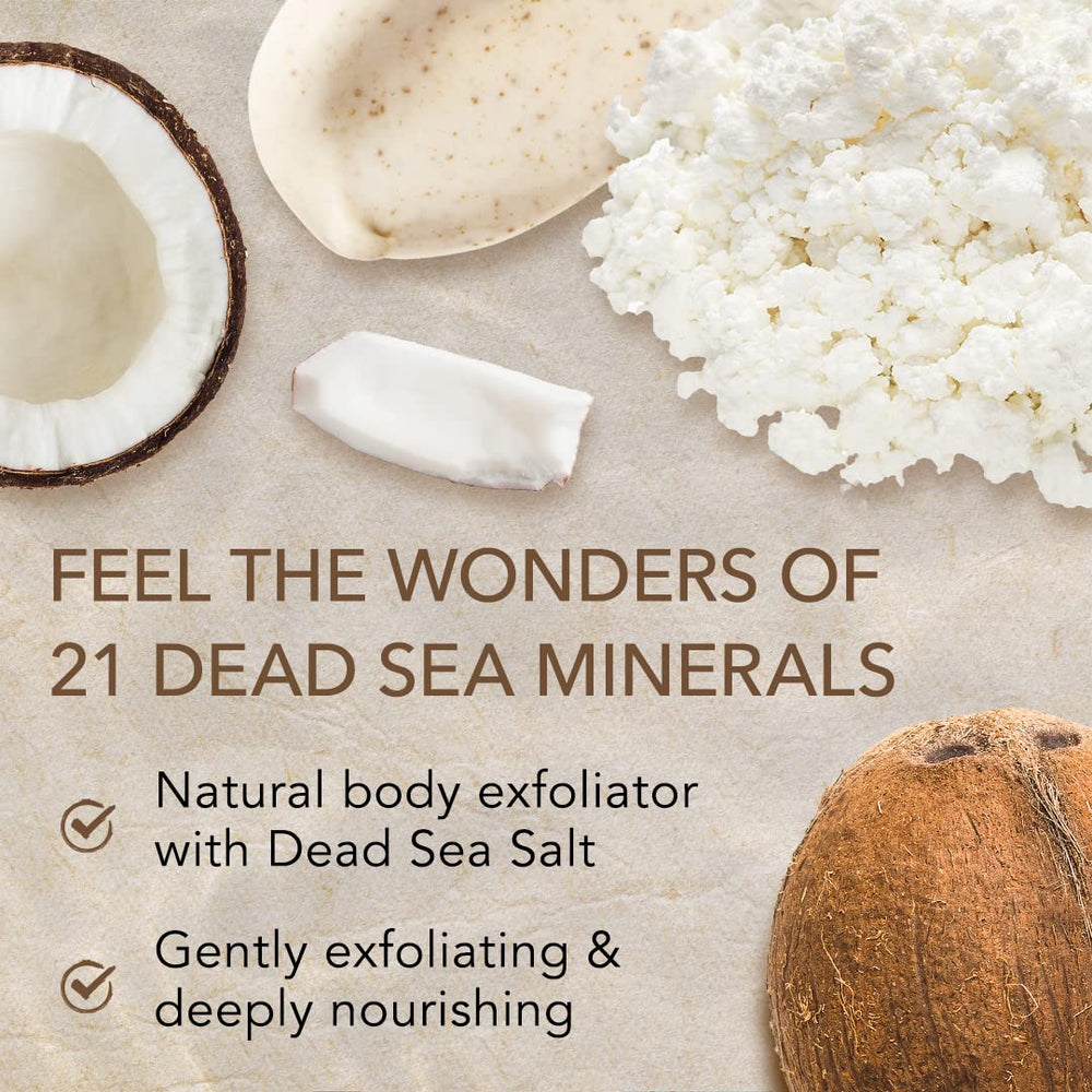 O Naturals Exfoliante, aplicación de aceite de coco para hidratación profunda
