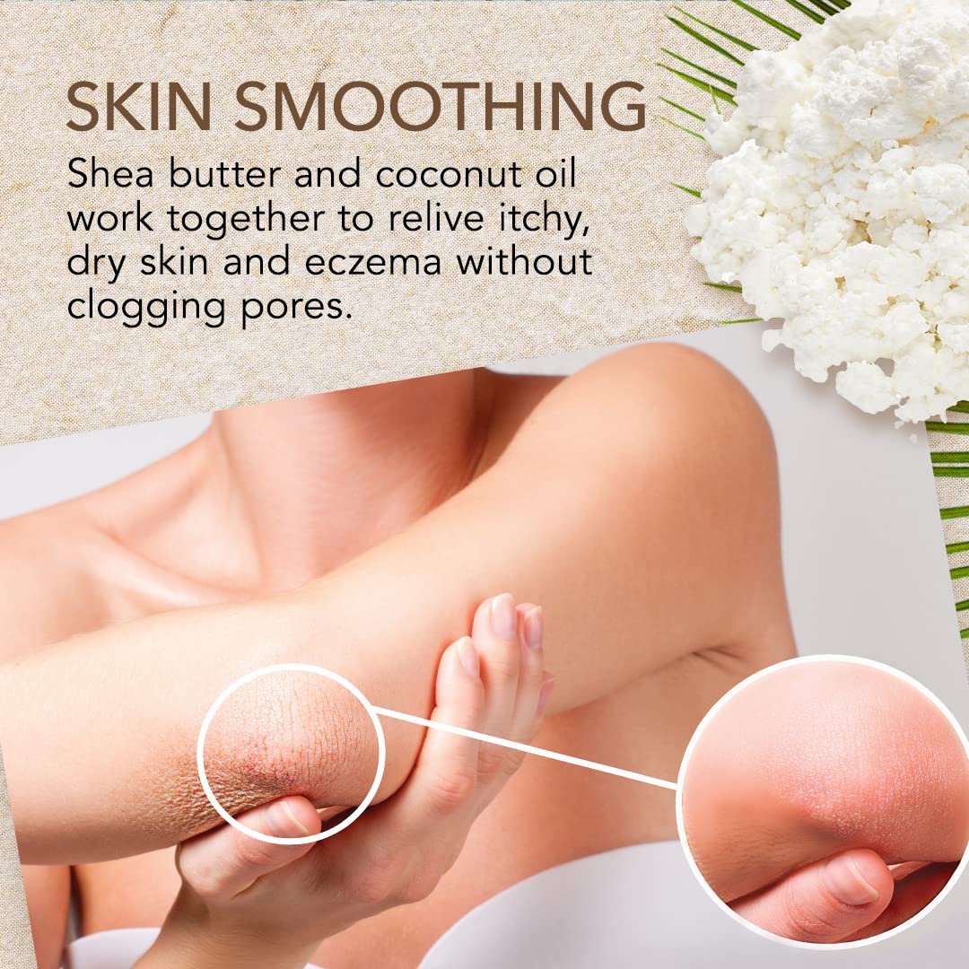 O Naturals ingredientes naturales: coco y karité visibles para piel suave.