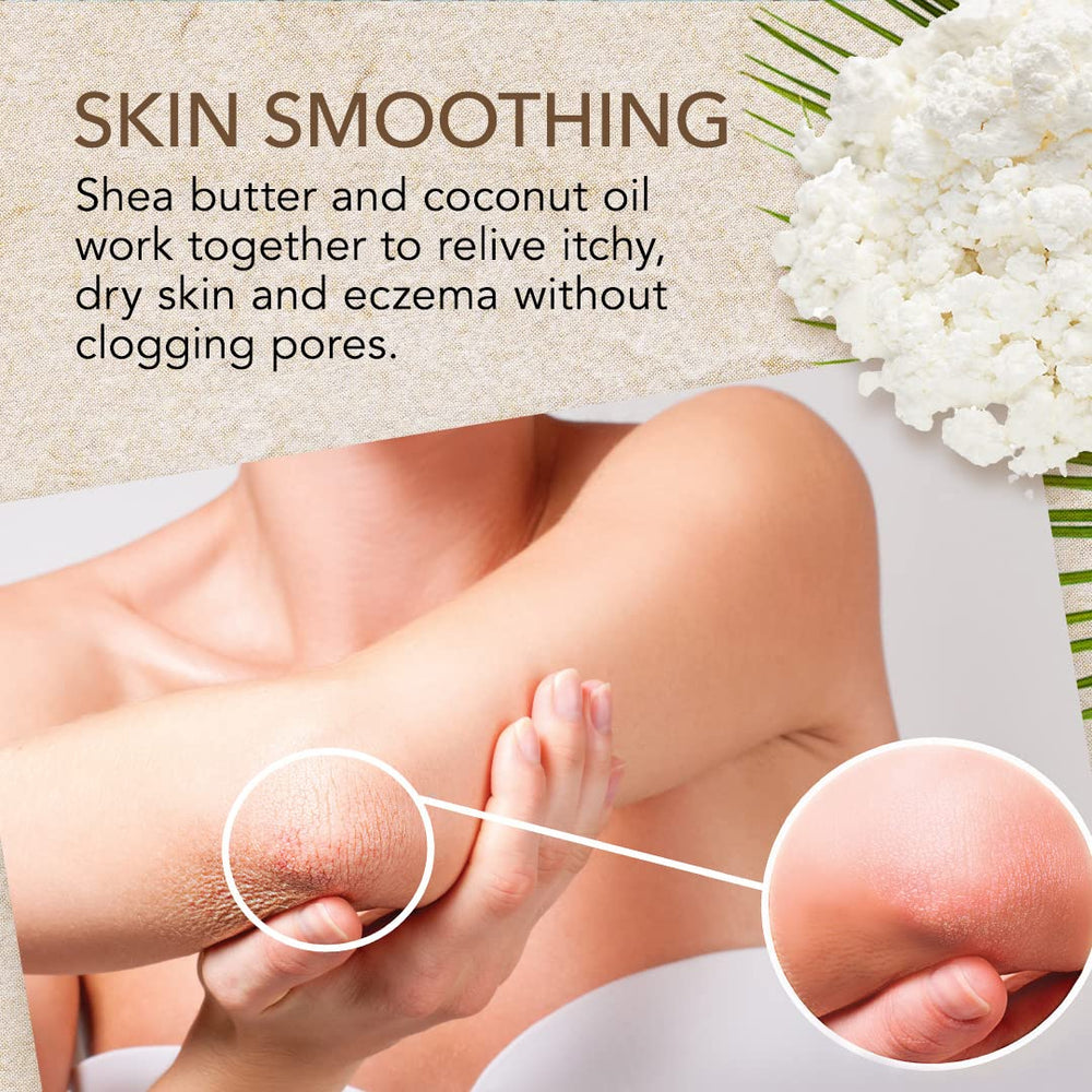 O Naturals ingredientes naturales: coco y karité visibles para piel suave.