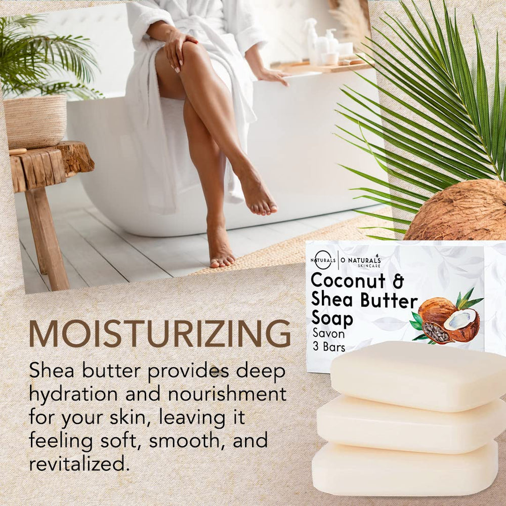 O Naturals barra jabón coco y karité, hidratación suave.