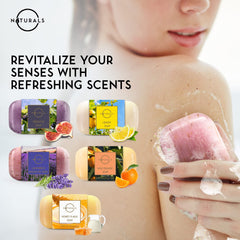 O Naturals lavender bar soap closeup with dried lavender accents