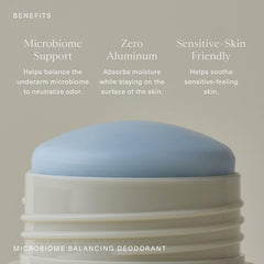 Oak Essentials blue tansy deodorant close-up highlighting calming scent and clean formula.
