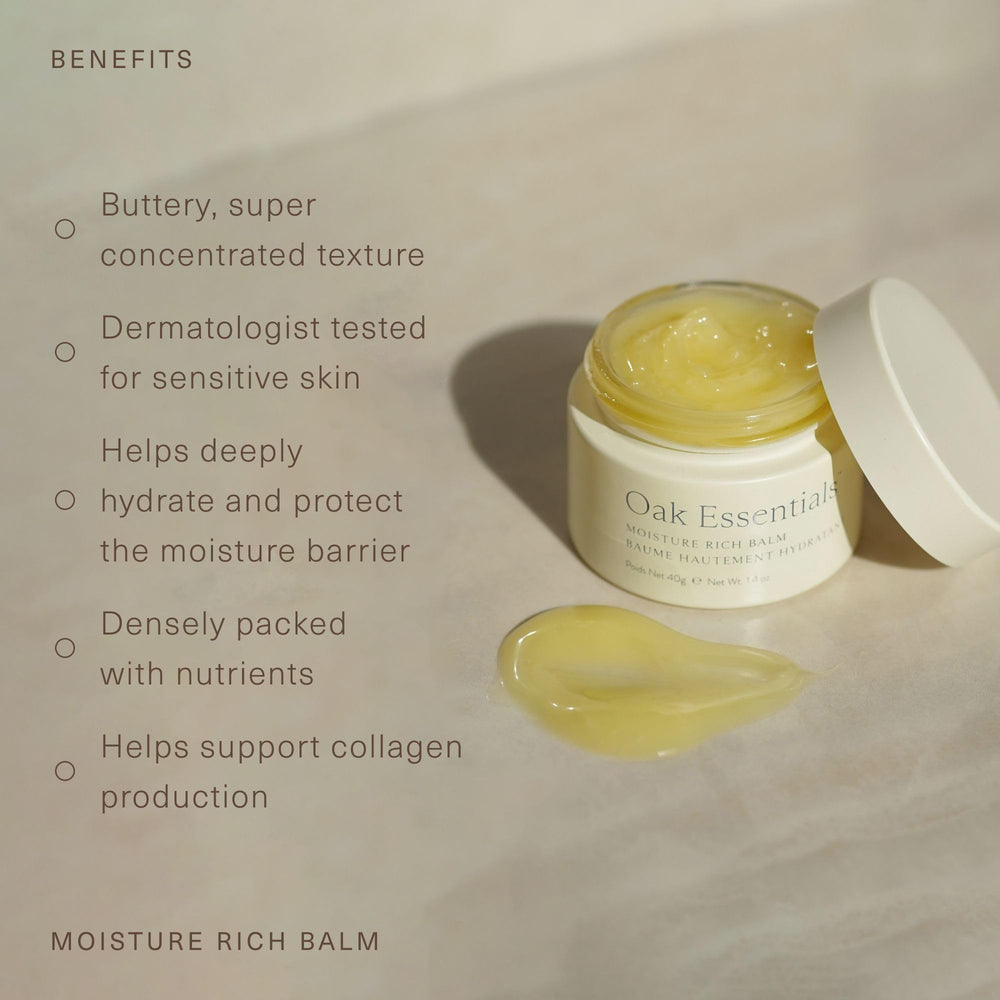 Rose and chamomile infusion visible in Oak Essentials balm.