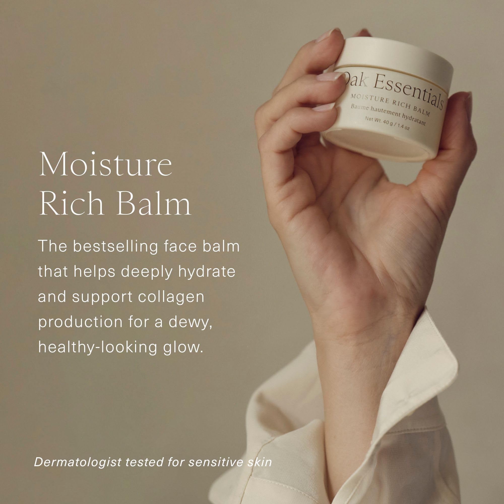Balm melting into oil in hand for quick hydration.