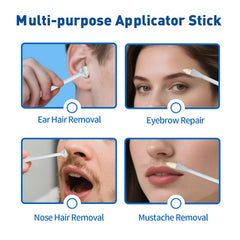 Close-up of OAKEER nose wax removal showing smooth nostrils.