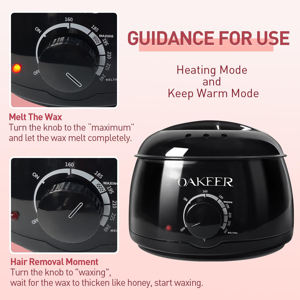 Oakeer wax beads application close-up illustrating even heat transfer