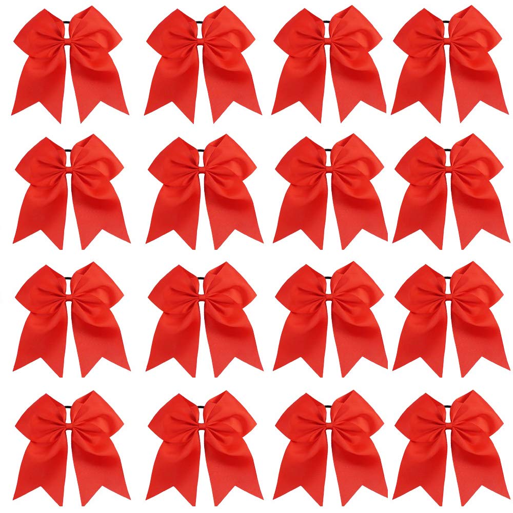 OAOLEER 16-piece 8-inch cheer bows pack for coordinated team outfits.