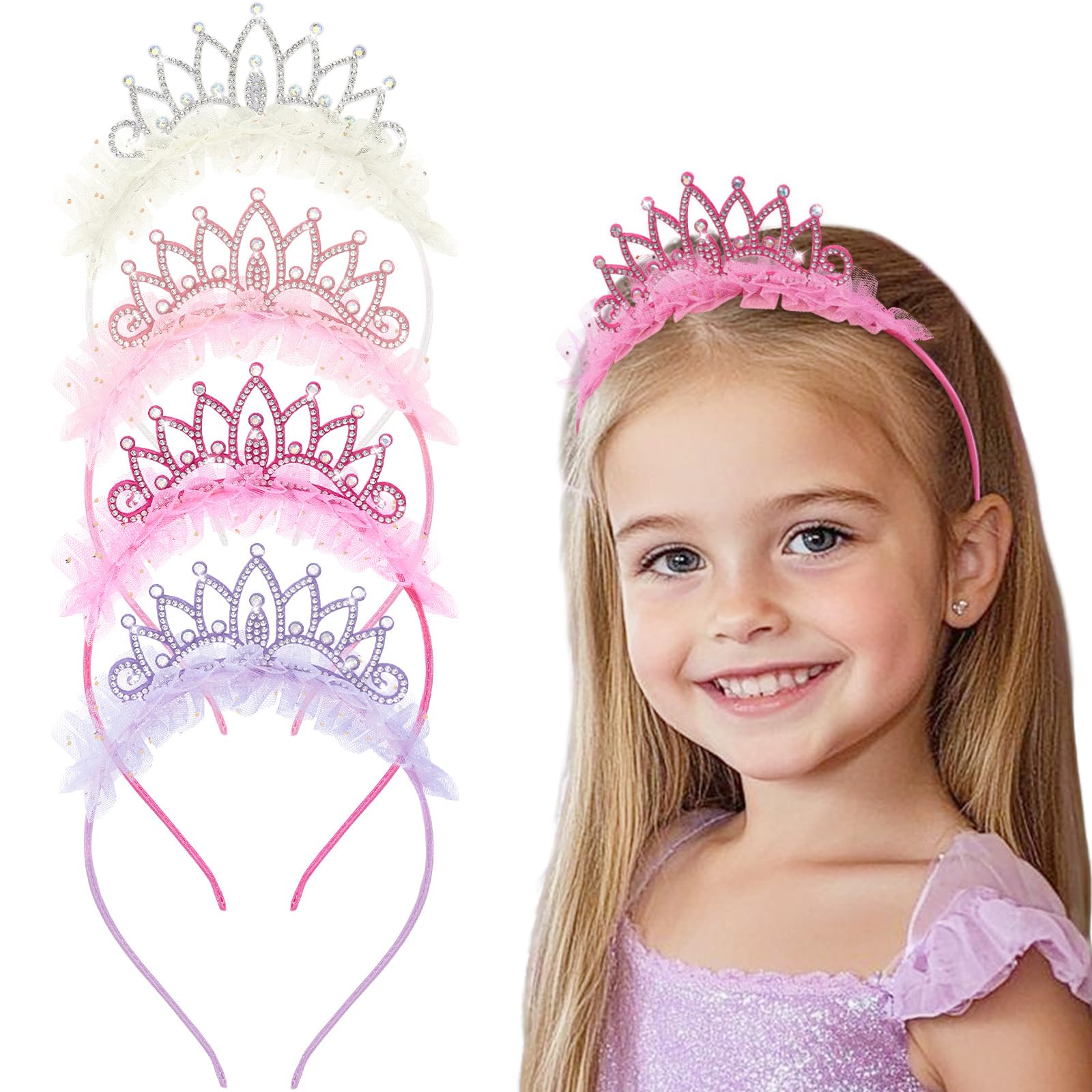 Diadema corona princesa OAOLEER para niña, ideal para fiestas
