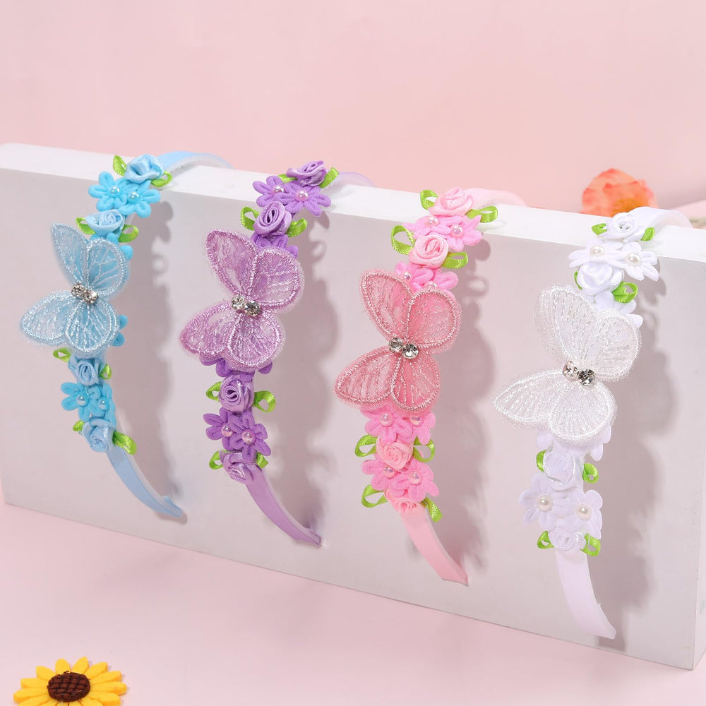 Diadema OAOLEER flor tejida blanca para combinar con outfits neutros.