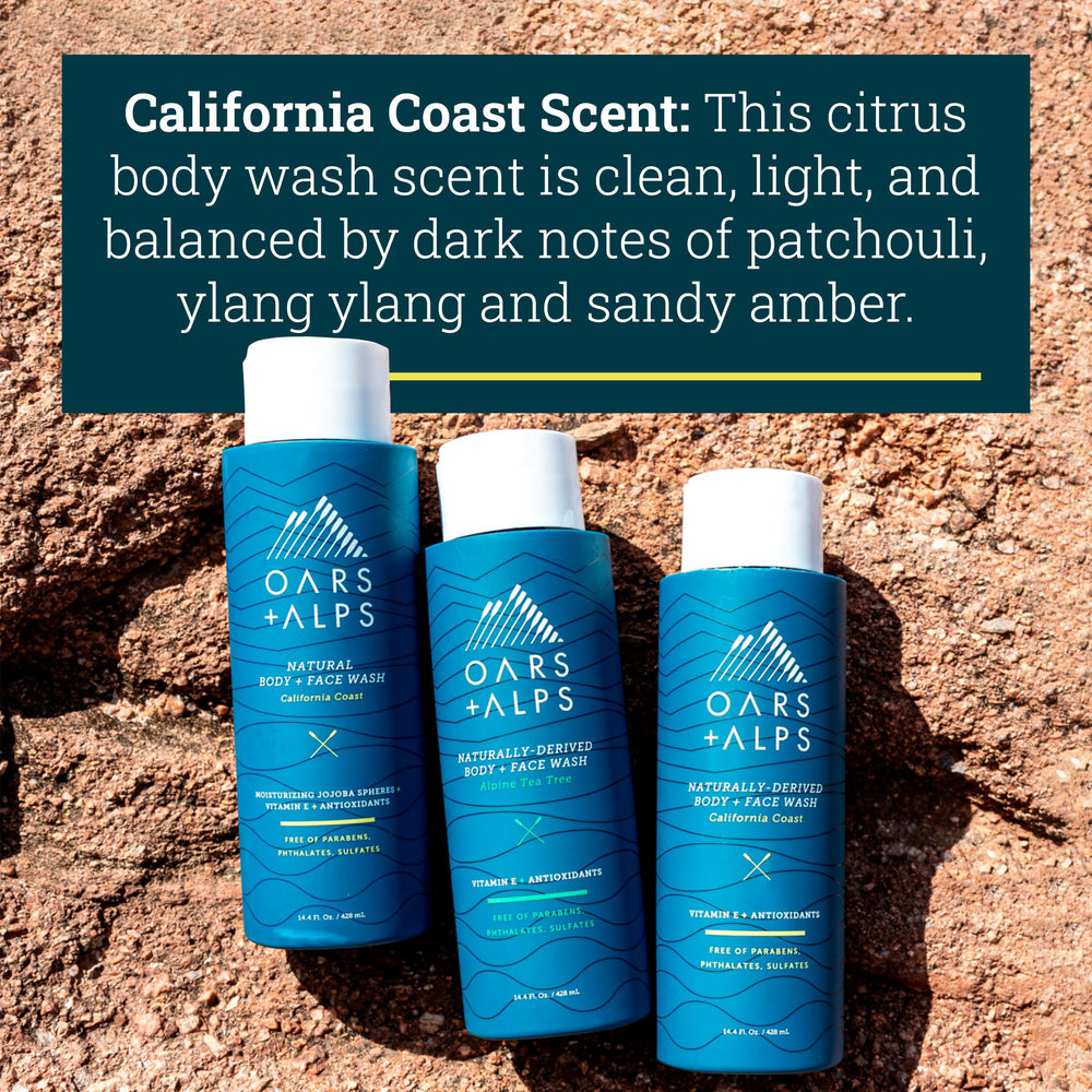 Oars + Alps aroma California Coast para una experiencia de ducha fresca.