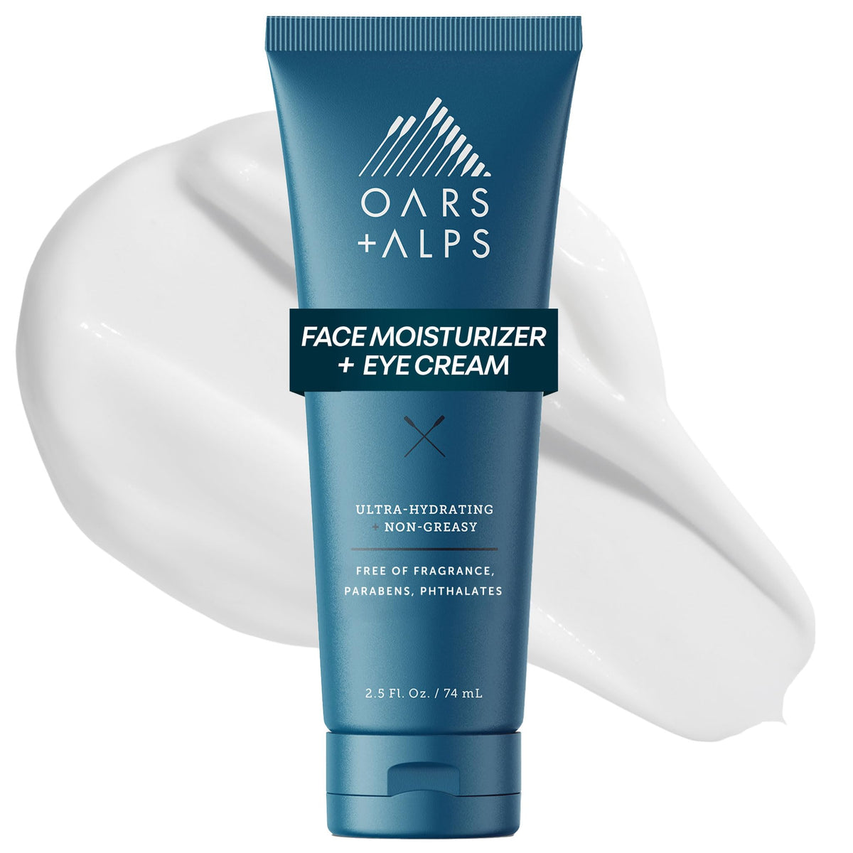 Oars + Alps crema facial 2 en 1 para ojos y rostro, hidratación suave.