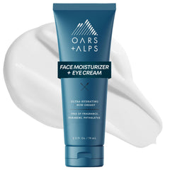 Oars + Alps crema facial 2 en 1 para ojos y rostro, hidratación suave.