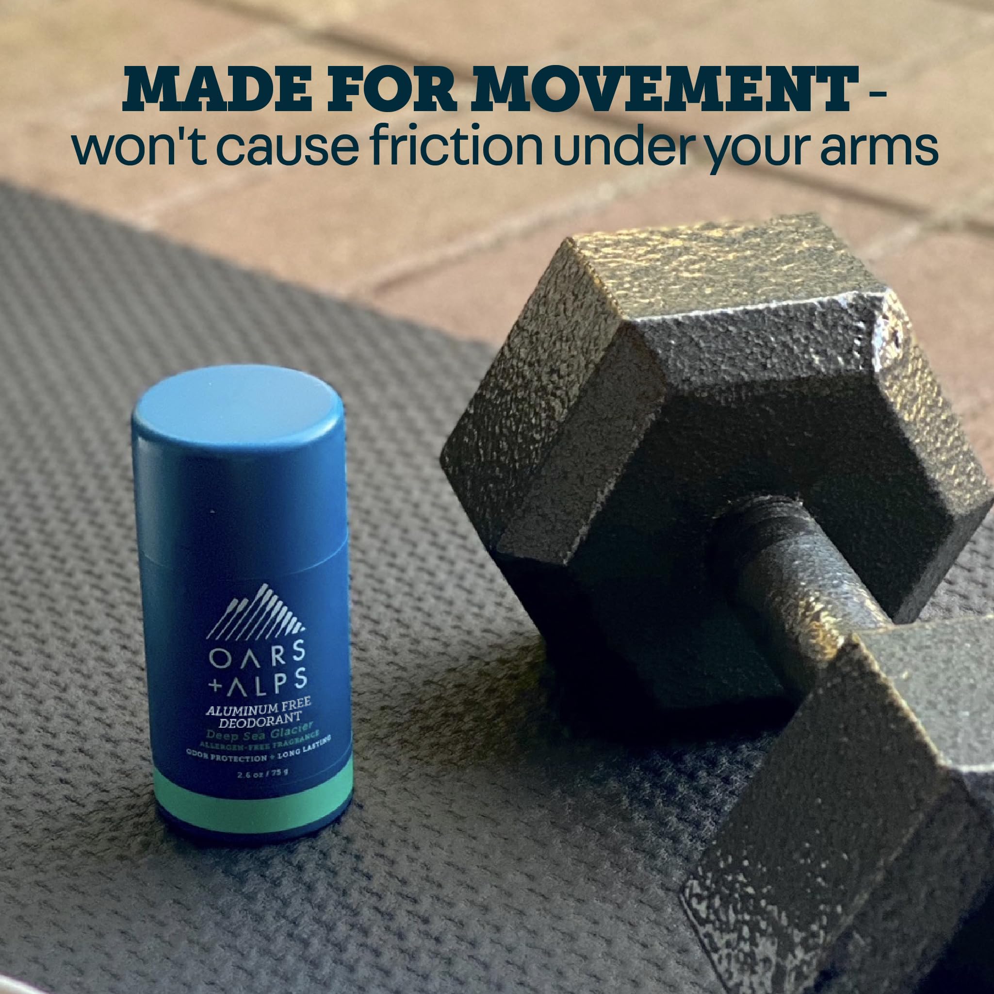 Oars + Alps fast-drying deodorant on skin