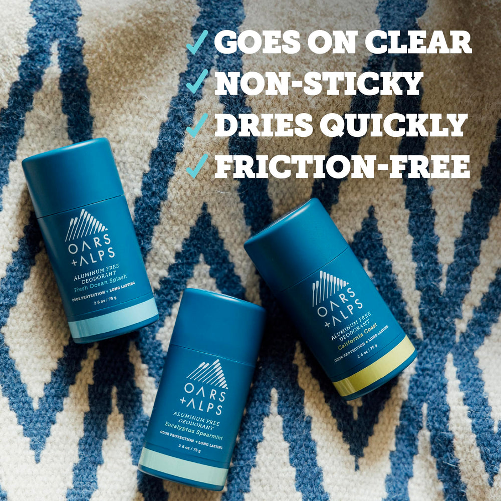 Oars + Alps quick-dry formula helps prevent white marks on shirts.