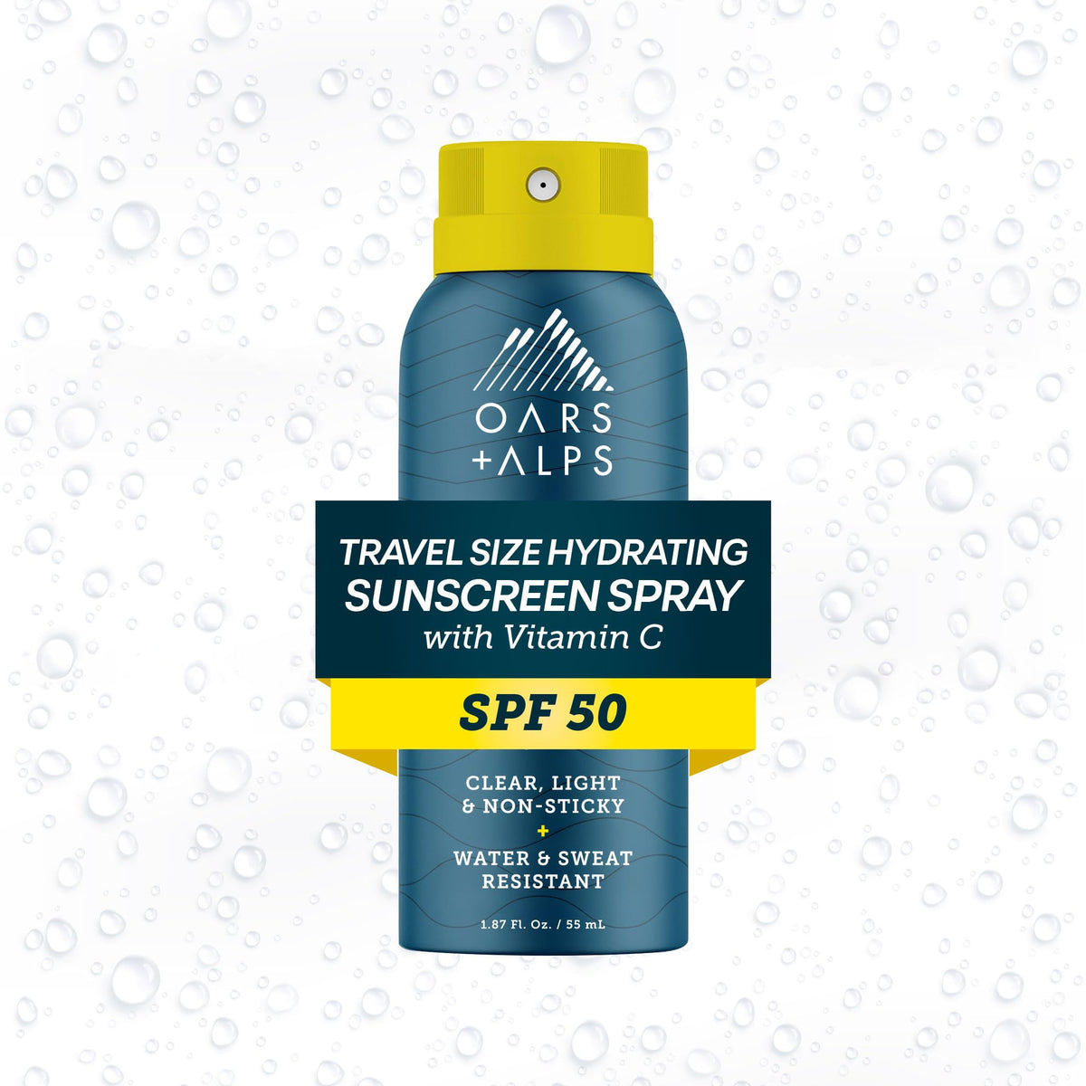 Oars + Alps SPF 50 spray para rostro y cuerpo, protección rápida.