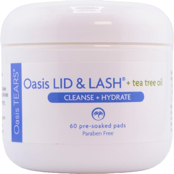 Close-up texture of Oasis LID and LASH wipe for gentle cleansing