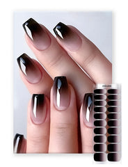 Oauee pegatinas para uñas degradado negro-rosado para un look moderno