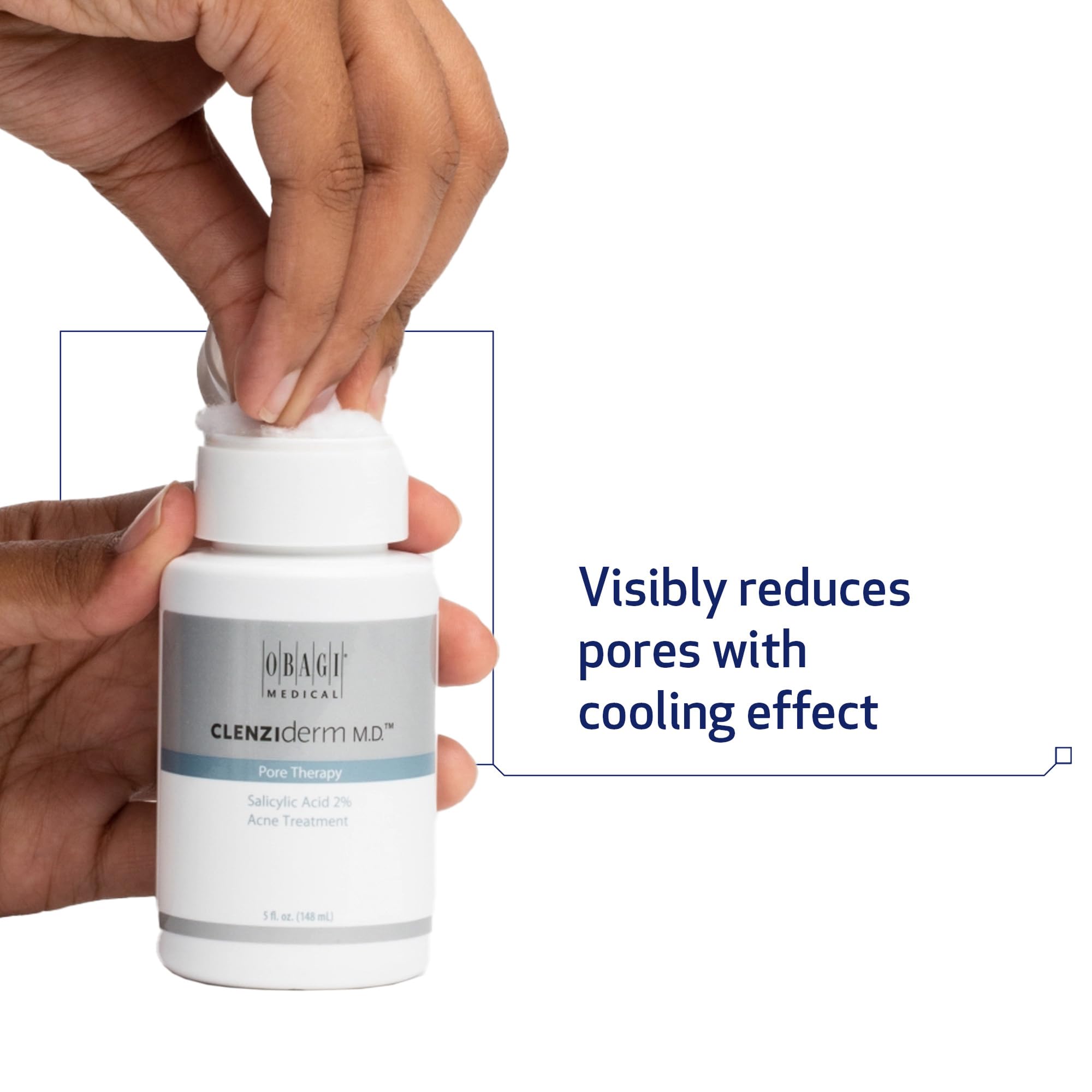 Obagi CLENZIderm M.D. Pore Therapy bottle and ingredients list.