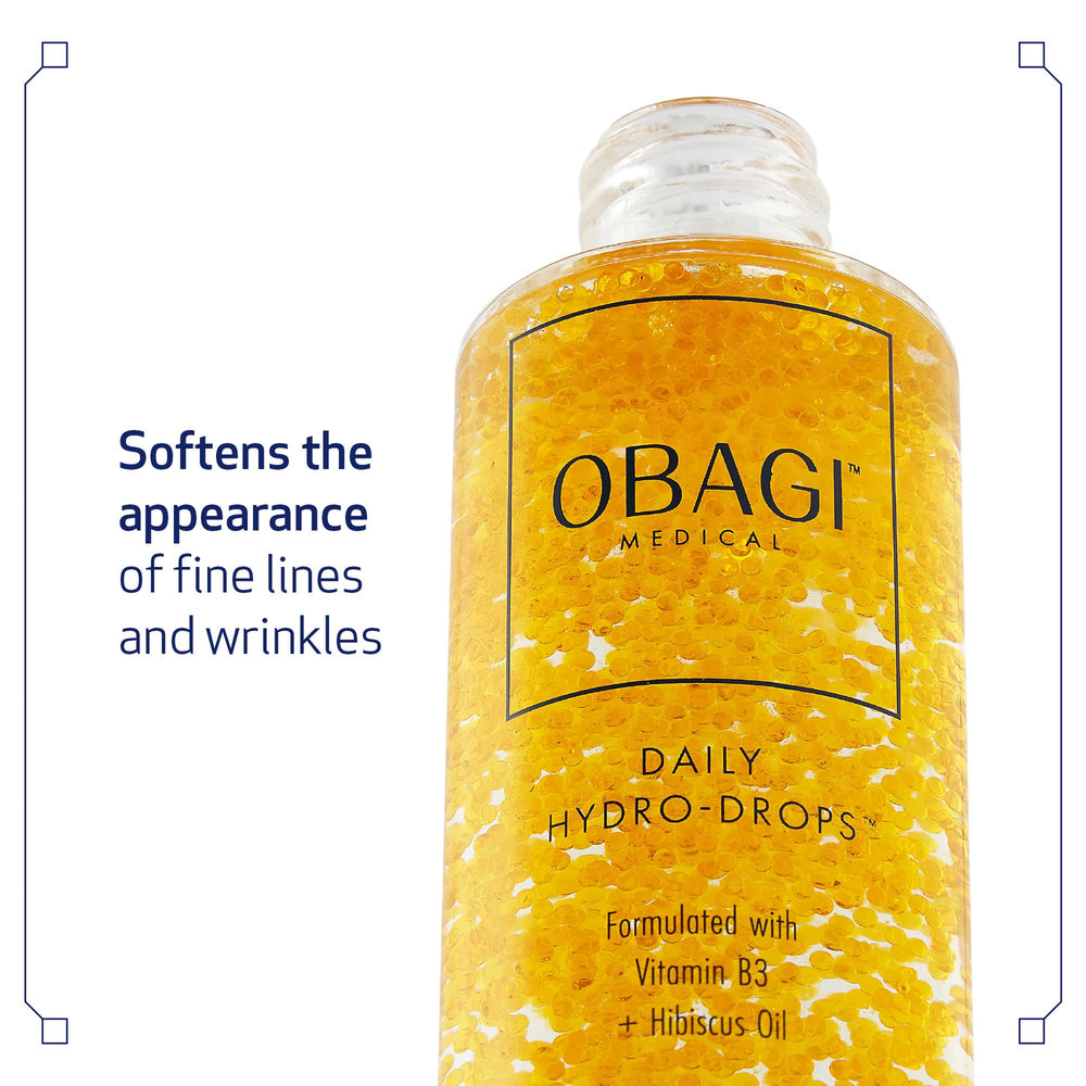 Obagi Daily Hydro-Drops liquid close-up ready to absorb on skin