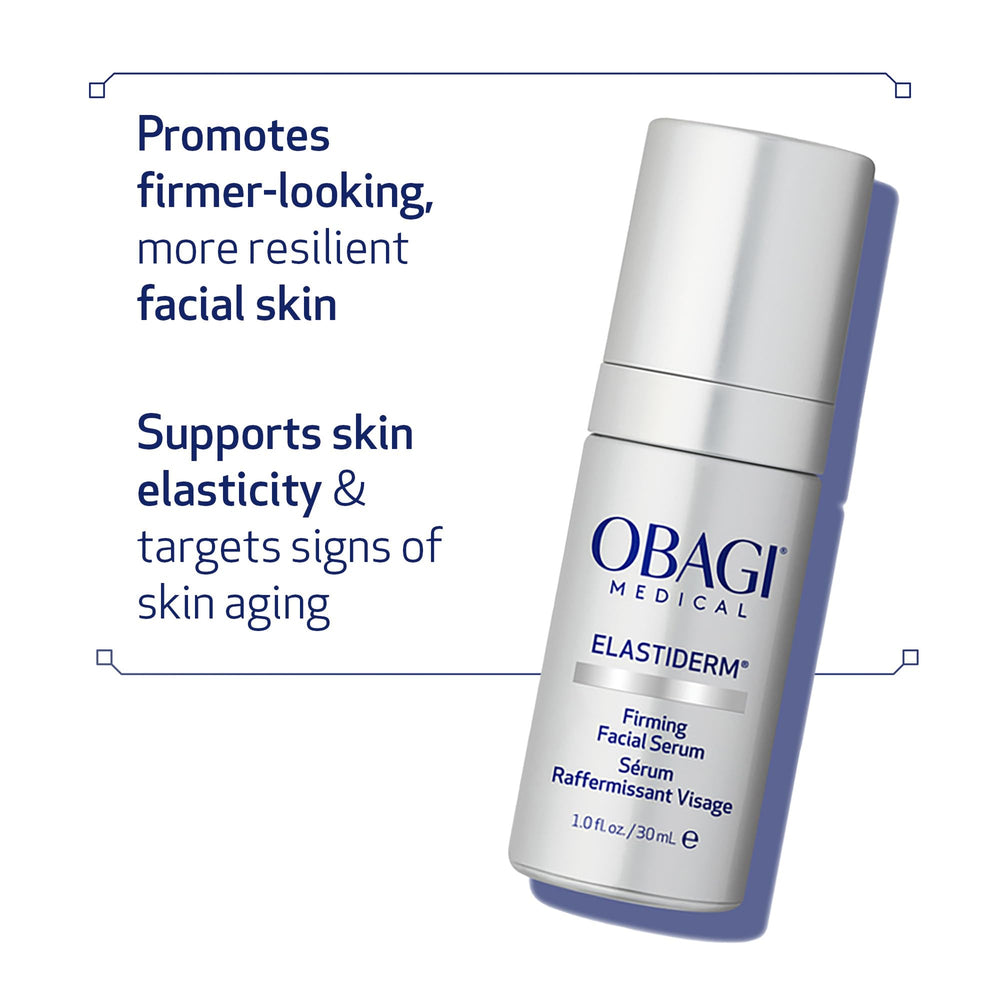 Obagi Elastiderm serum packaging highlighting clinical testing heritage.