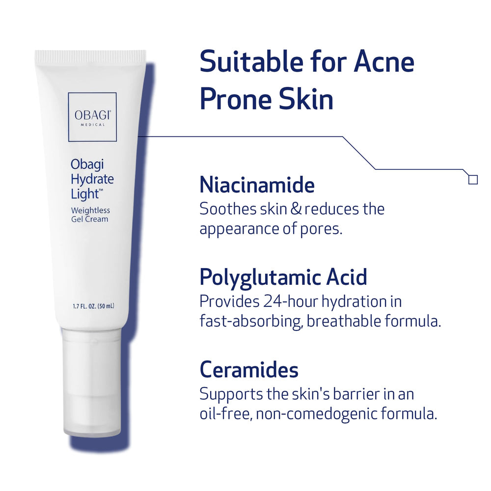 Obagi Hydrate gel cream in use during morning skincare routine