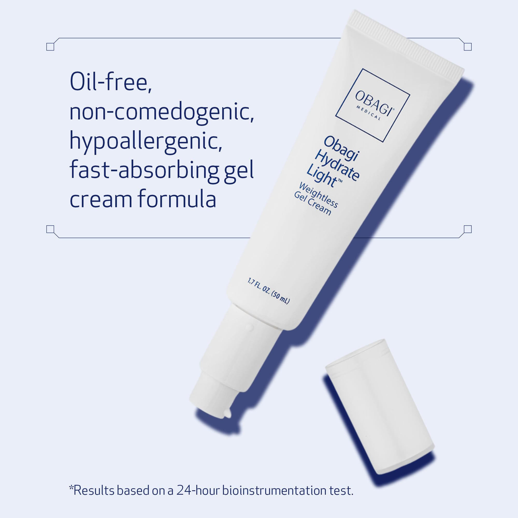 Obagi Hydrate gel cream porcelain swatch reveals fresh, hydrated skin