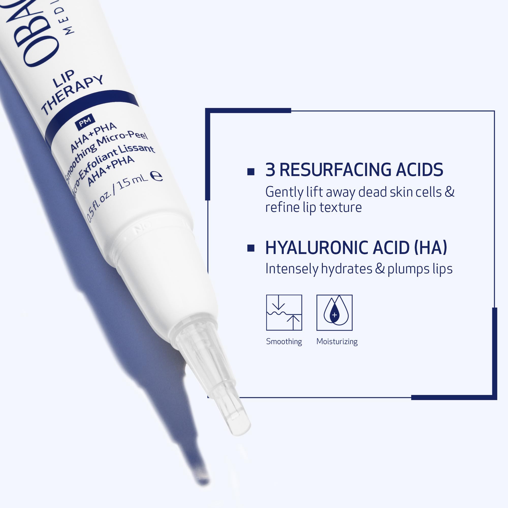 Hyaluronic hydration from Obagi Lip Therapy for plump, moisturized lips