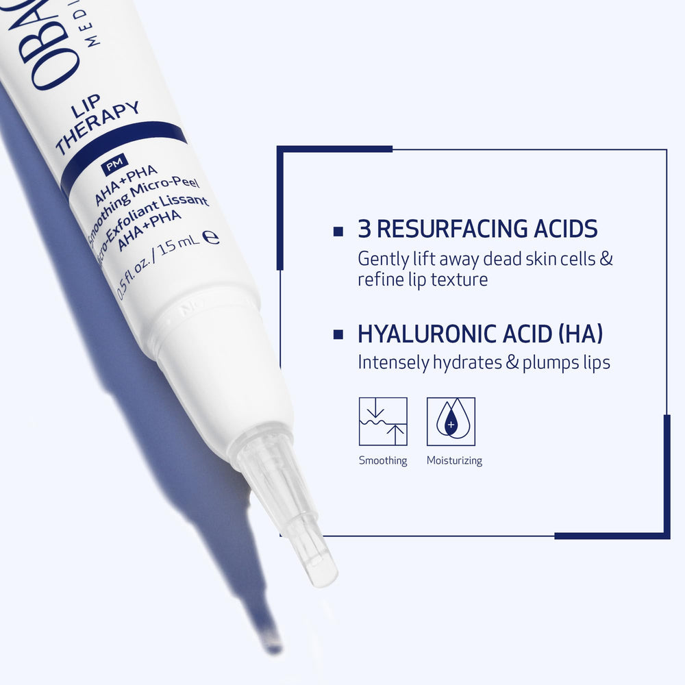 Hyaluronic hydration from Obagi Lip Therapy for plump, moisturized lips