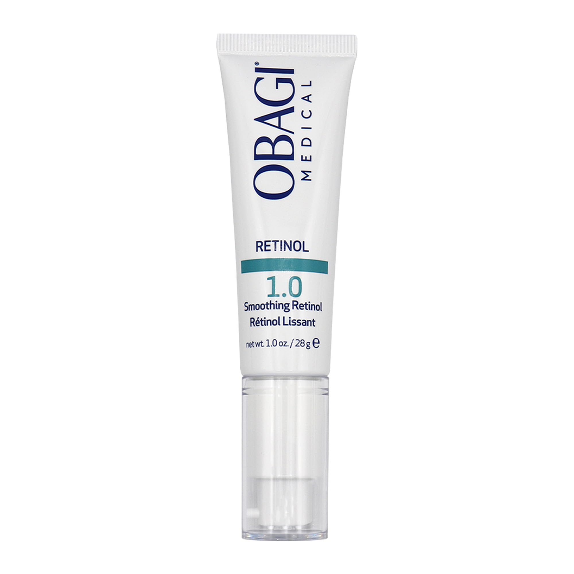 Obagi Medical Retinol 1.0 Cream bottle signaling advanced retinol care at home.