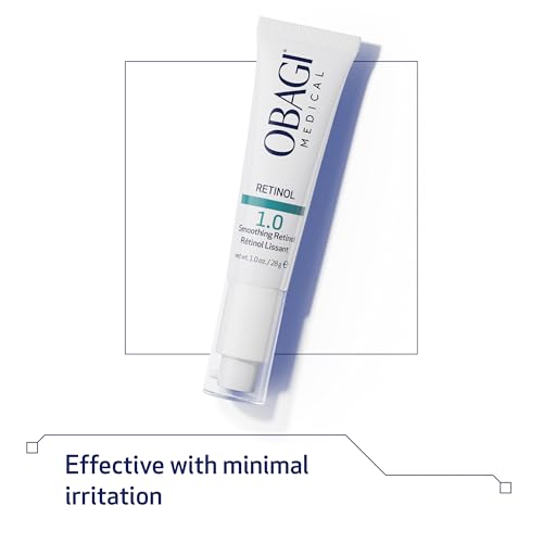 Obagi Retinol 1.0 Cream beside complementary serums in a care set.