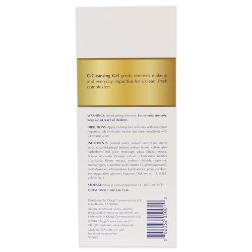 Obagi cleansing gel packaging on a clean vanity with spa-like vibe.