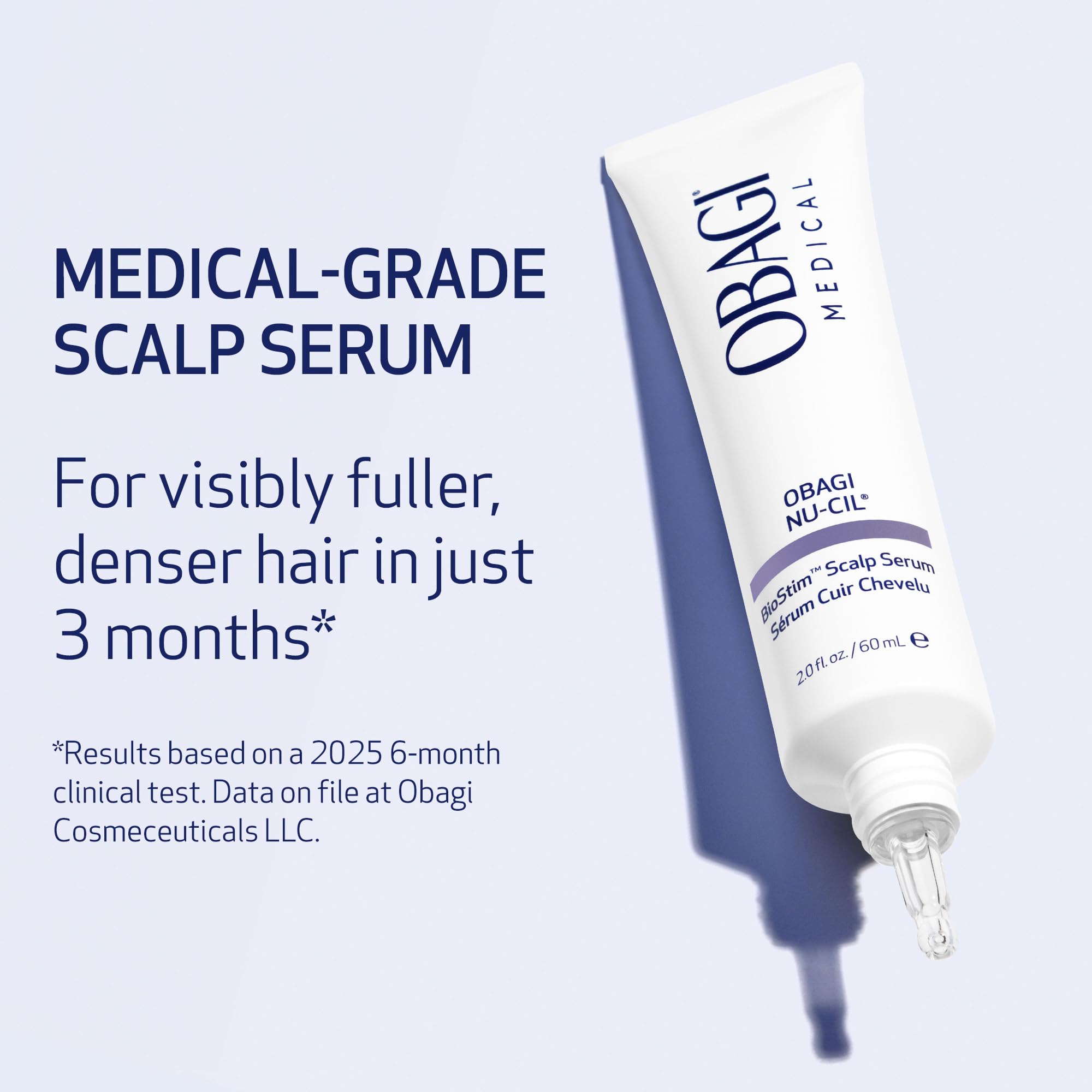 Obagi Nu-Cil BioStim scalp application shown on dry scalp